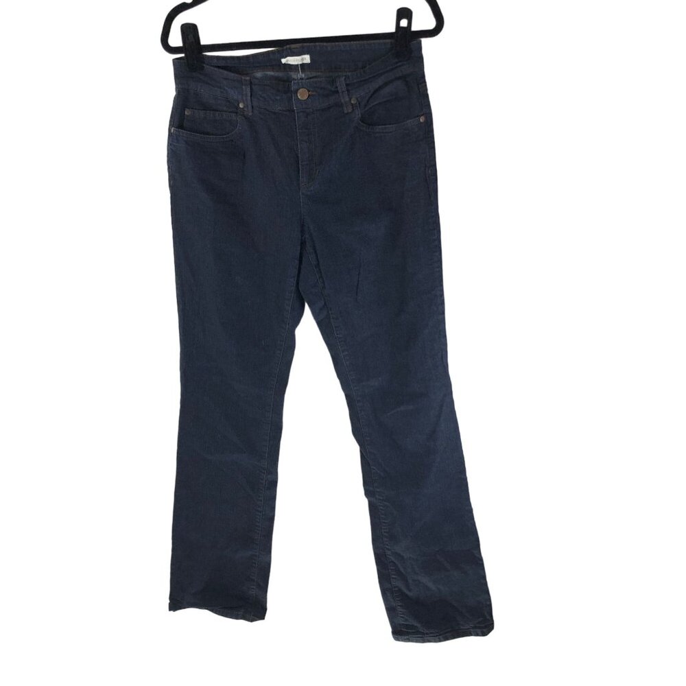 Eileen Fisher Womens Mid-Rise Straight Leg Jeans Dark Wash Size 8